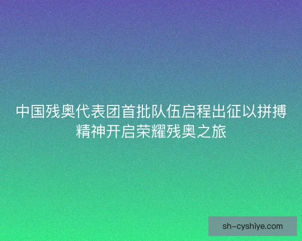 中国残奥代表团首批队伍启程出征以拼搏精神开启荣耀残奥之旅